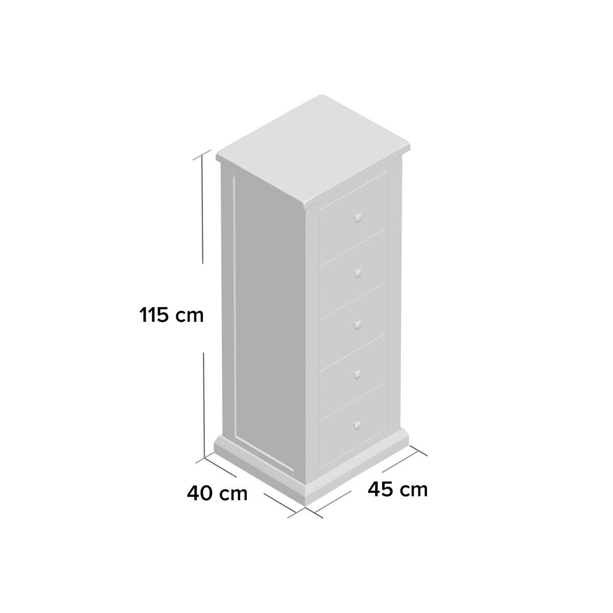 Brambly Cottage 5 Drawer 45Cm W Solid Wood Tallboy & Reviews Wayfair